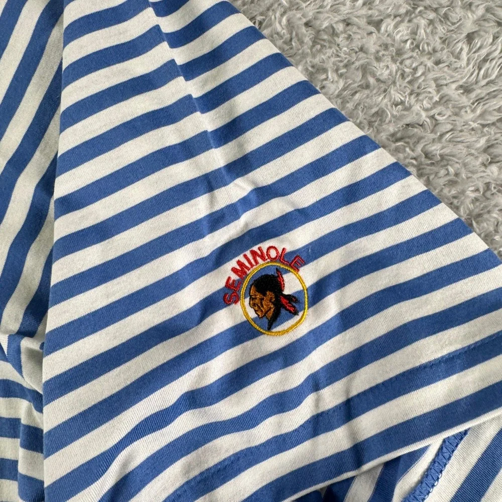 Polo Golf Ralph Lauren Mens XL‎ Blue White Striped Pima Cotton Seminole Golf